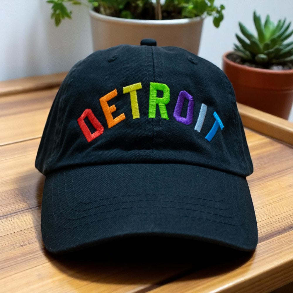 Hat - Detroit Bend Rainbow Unstructured-Black