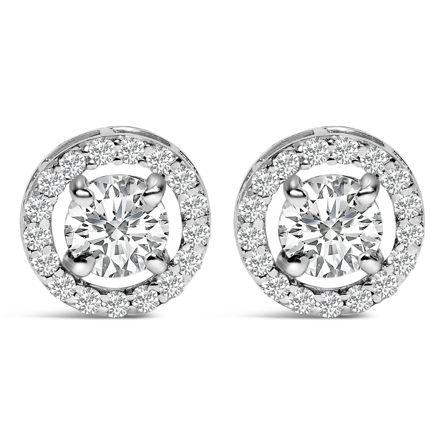 Men's 14K White Gold 1 3/4 Cttw Lab Grown Diamond Halo Cufflink
