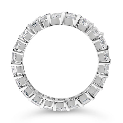 14K White Gold 2 1/3 Cttw Asscher Cut Lab Grown Diamond Eternity Band Ring (E-F Color, VS1-VS2 Clarity) - Ring Size 5.5