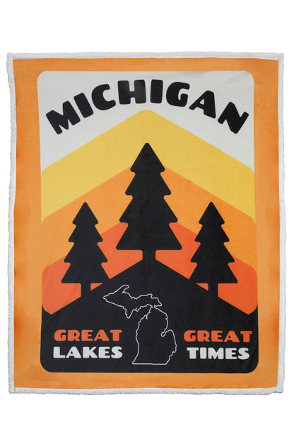 Michigan Pines Sherpa Blanket
