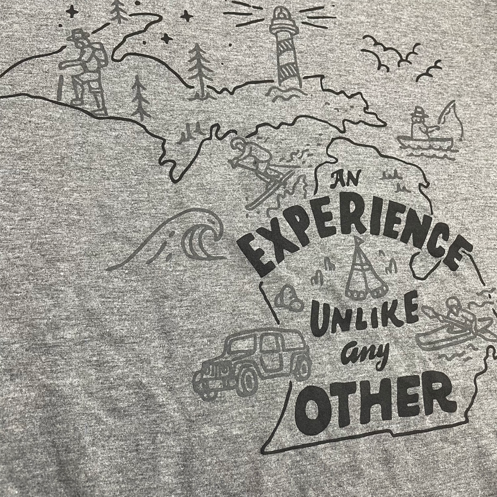 Mens Michigan Experience T-shirt - Grey Triblend-FINAL SALE