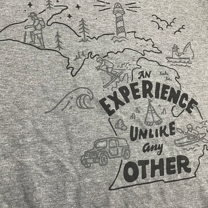Mens Michigan Experience T-shirt - Grey Triblend-FINAL SALE