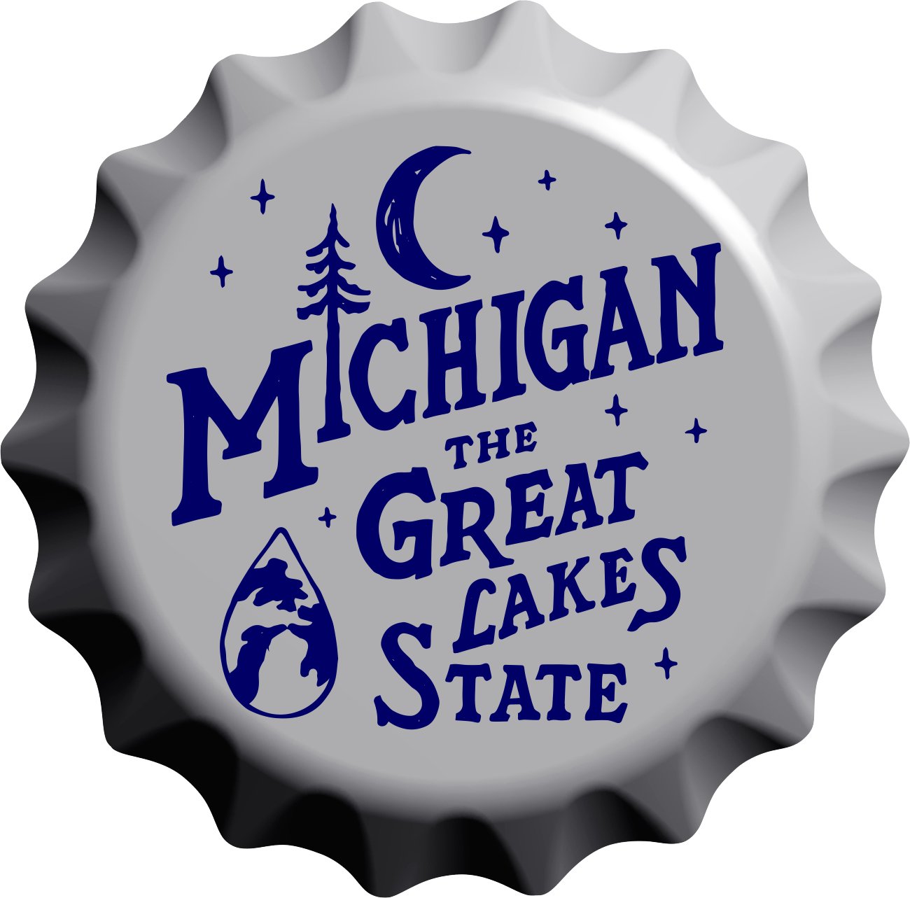 Metal Sign - Michigan Vintage 3D Bottle Cap