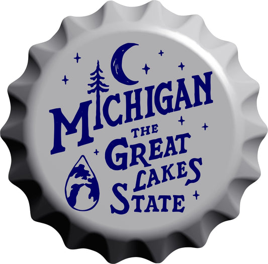 Metal Sign - Michigan Vintage 3D Bottle Cap