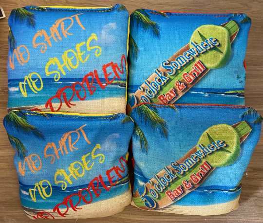 Tropical Sunset Escape Cornhole Boards