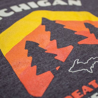 Mens Michigan Pines T-shirt (Heather Brown)