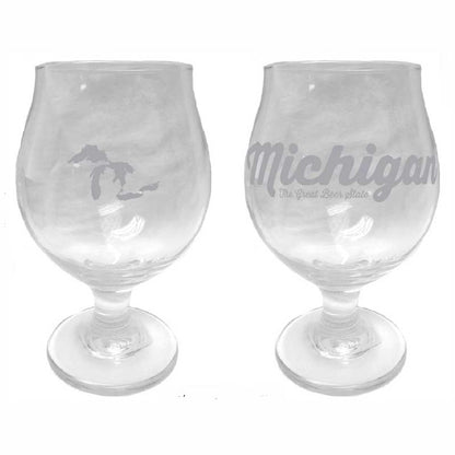Tulip Glass - Michigan Script