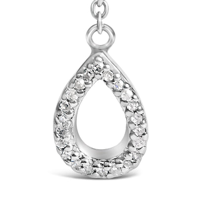 Sterling Silver Created Blue Sapphire and Diamond Accent Y Necklace