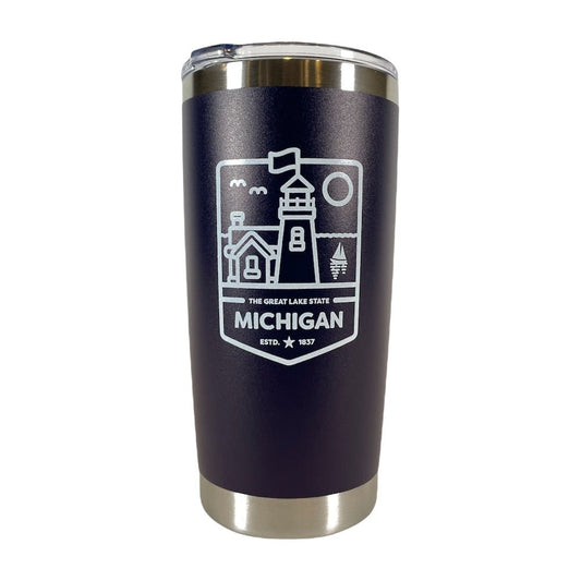 Travel Mug - Michigan Lighthouse - Blue