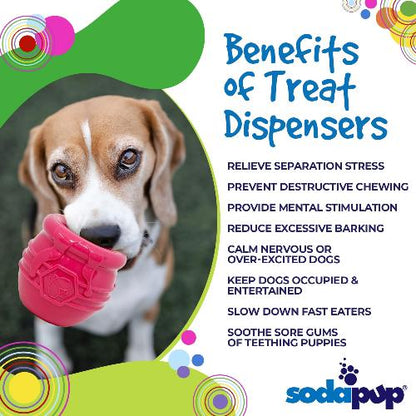 Honey Pot Dog eCup Treat Dispenser | Durable PUP-X Rubber Enrichment Toy | USA Made