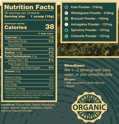Organic Tropics & Raw Greens Micronutrient Powders
