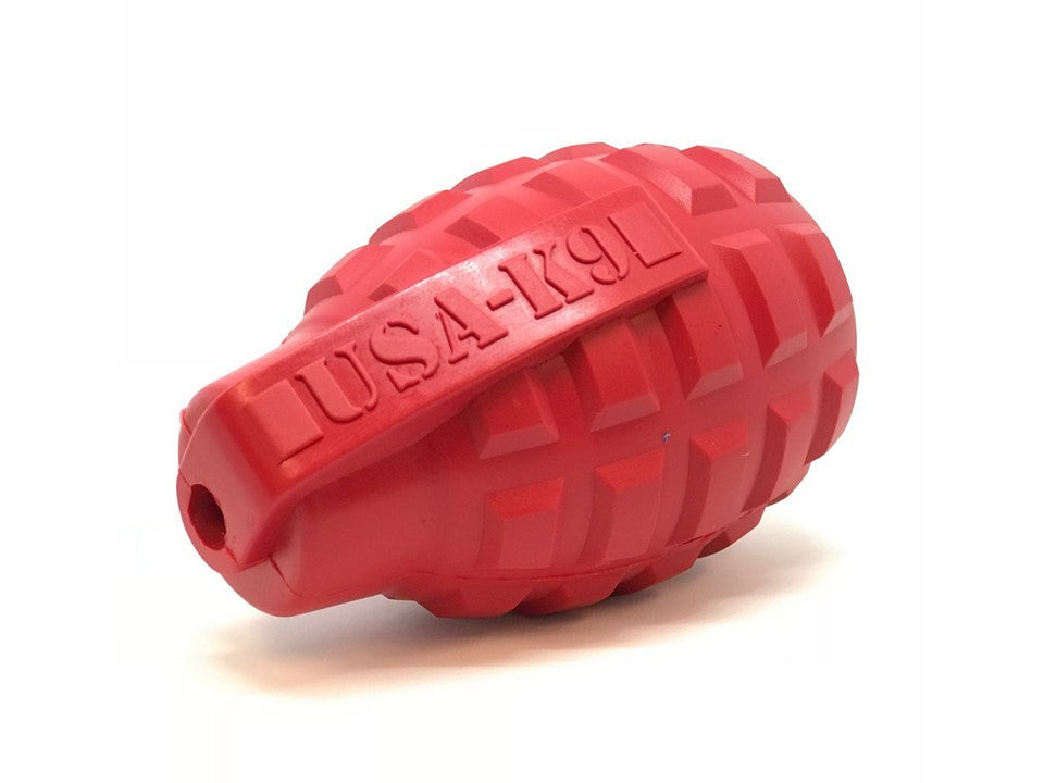 Grenade Shaped eDispenser Durable Dog Chew Toy & Treat Dispenser - Army Green