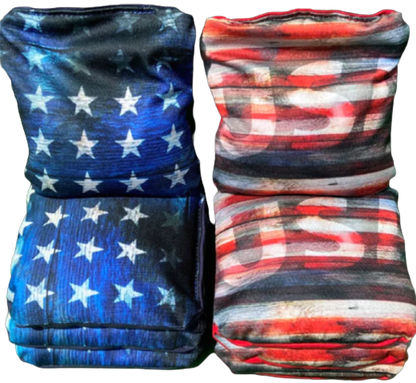We the people flag with eagle cornhole set