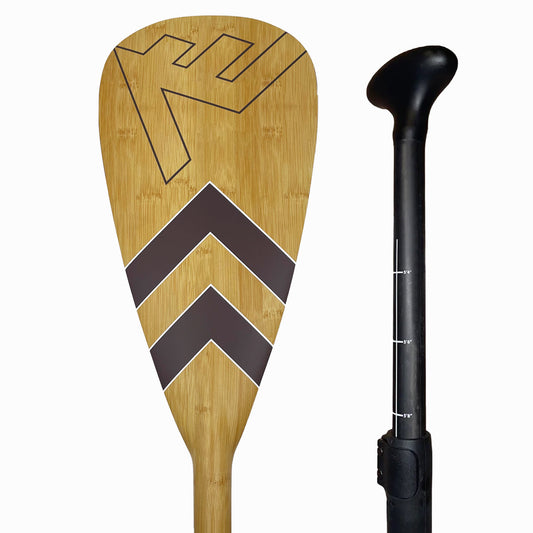 Carbon-Fiberglass Adjustable Paddle with ABS Edge  - Bamboo/Brown