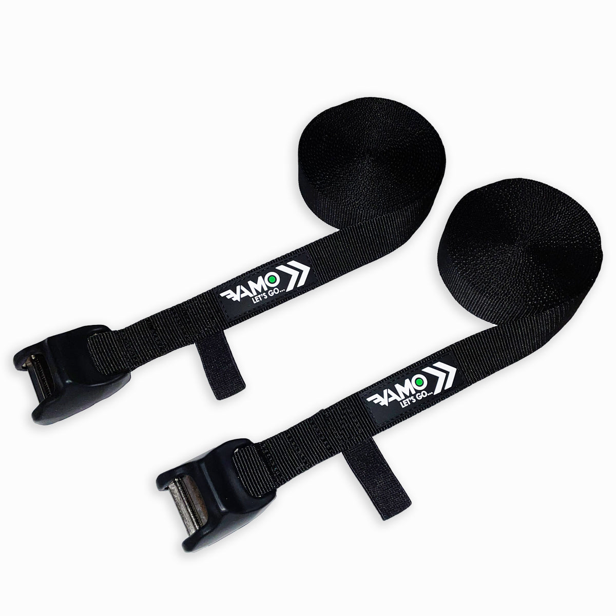 Basic 15' & 10' Tie Down Straps with Silicone Buckle Covers