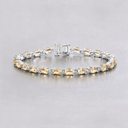 9.03 Carat Genuine Citrine .925 Sterling Silver Bracelet