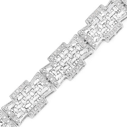 0.48 Carat Genuine White Diamond .925 Sterling Silver Bracelet