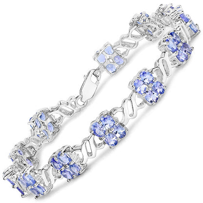 8.16 Carat Genuine Tanzanite .925 Sterling Silver Bracelet