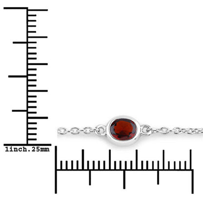 2.25 Carat Genuine Garnet .925 Sterling Silver Bracelet