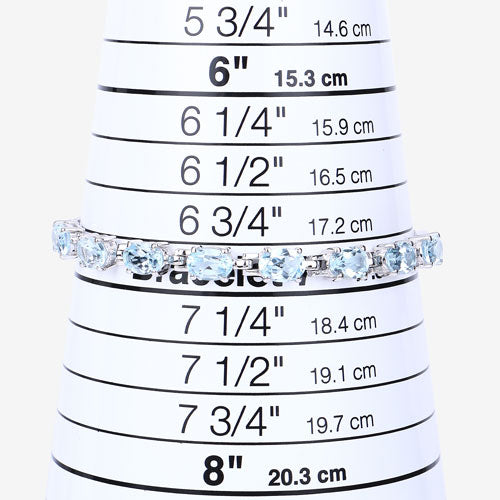 7.60 Carat Genuine Blue Topaz .925 Sterling Silver Bracelet