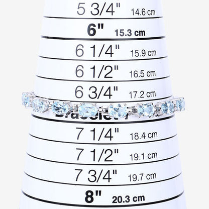 7.60 Carat Genuine Blue Topaz .925 Sterling Silver Bracelet