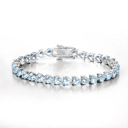 15.50 Carat Genuine Blue Topaz .925 Sterling Silver Bracelet
