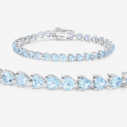 15.50 Carat Genuine Blue Topaz .925 Sterling Silver Bracelet