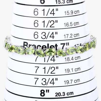 21.37 Carat Genuine Peridot .925 Sterling Silver Bracelet