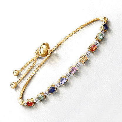 1.83 Carat Genuine Multi Sapphire .925 Sterling Silver Bracelet