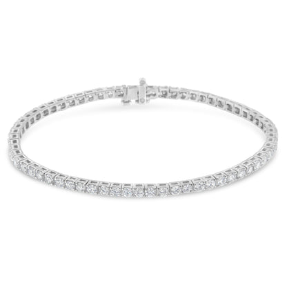 IGI Certified 4.0 Cttw Diamond 14K White Gold Classic 7â€ Tennis Bracelet (H-I Color, I1-I2 Clarity)