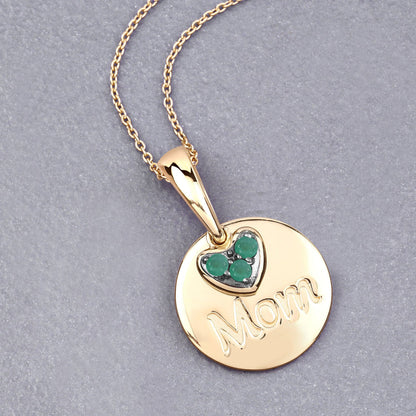 0.17 Carat Genuine Emerald .925 Sterling Silver Pendant