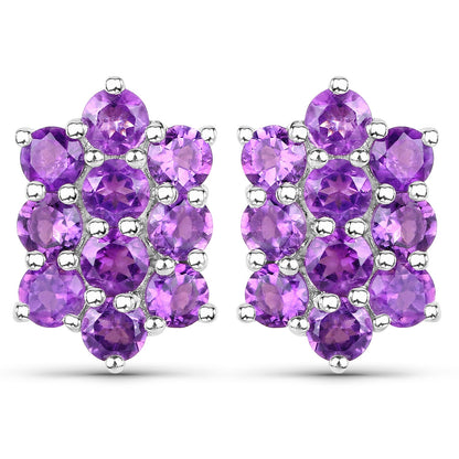 6.80 Carat Genuine Amethyst .925 Sterling Silver 3 Piece Jewelry Set (Ring, Earrings, and Pendant w/ Chain)