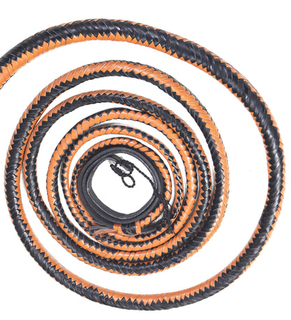 Tan & Black Bull Whip – Traditional 16-Plait Design