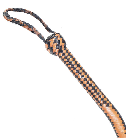 Tan & Black Bull Whip – Traditional 16-Plait Design