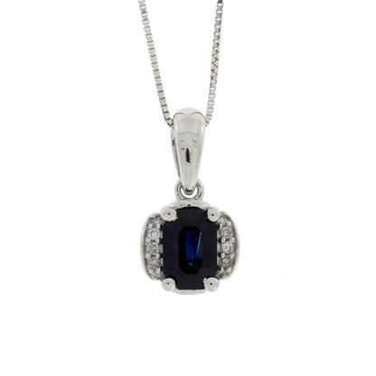 .63ct Sapphire Diamond Fashion Pendants 14KT White Gold