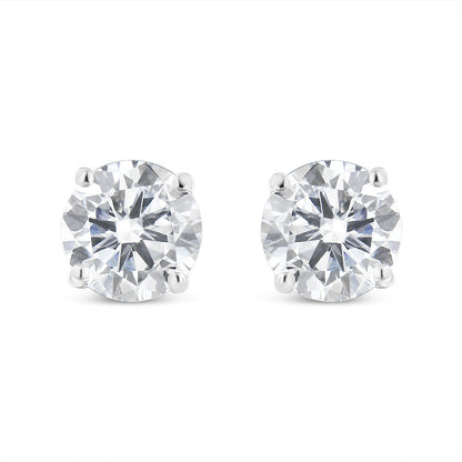 14K White Gold 5/8 Cttw Lab Grown Diamond 4-Prong Classic Stud Earrings (F-G Color, VS2-SI1 Clarity)