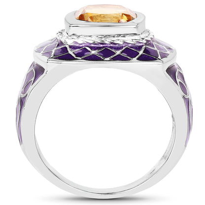 2.00 Carat Genuine Citrine .925 Sterling Silver Ring
