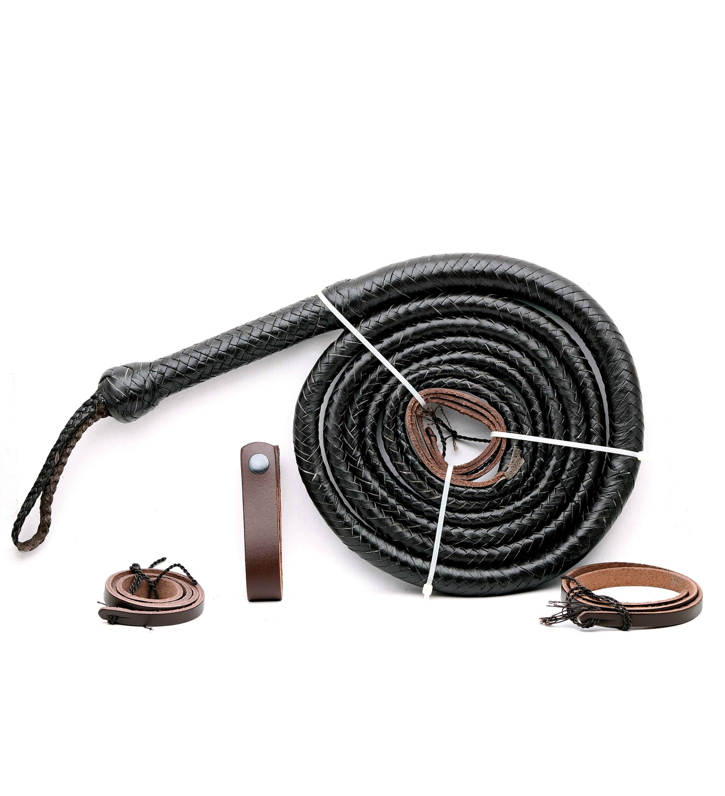Choco Black Leather Bull Whip – Versatile & Durable