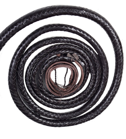 Choco Black Leather Bull Whip – Versatile & Durable