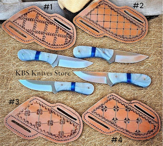 Cowboy Belt Knife Coated Rasp Tool Steel Blade with Epoxy Handle