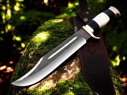 Crocodile Dundee Bowie – 16" D2 Forged Steel with Leather Sheath