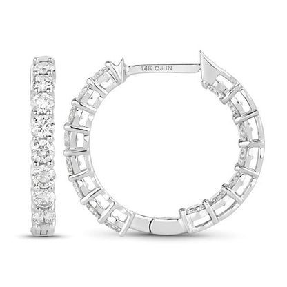 2.04 Carat Genuine Lab Grown Diamond 14K White Gold Earrings