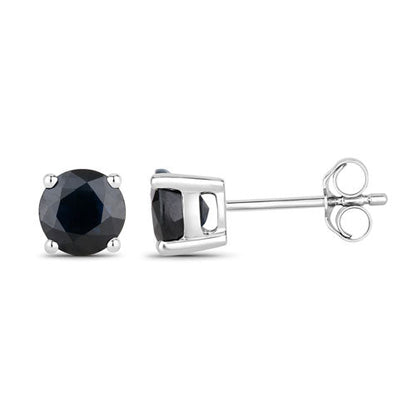 1.70 Carat Genuine Blue Sapphire 10K White Gold Earrings