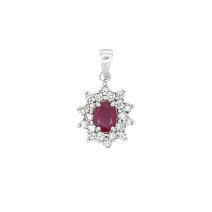 1.65ct Ruby Diamond Fashion Pendants 14KT White Gold