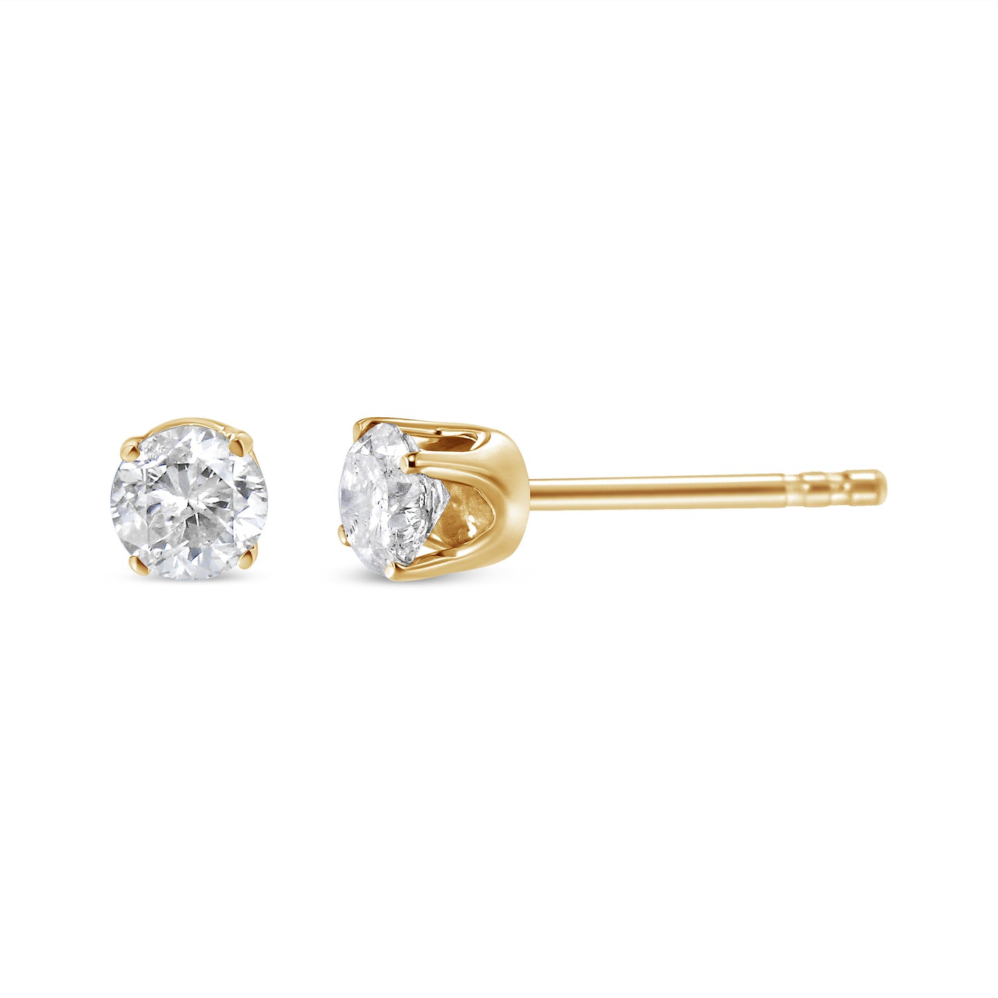 14K Yellow Gold 1/2 Cttw Round-Cut Diamond Solitaire Stud Earrings (O-P Color, SI2-I1 Clarity)