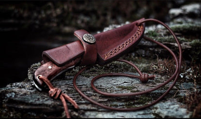E3 Carbon 1080 neck knife with forged scales, MINI /ROSEWOOD GRIP BY TITAN TC-003