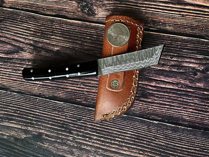 Custom Handmade Damascus Tanto Blade Knife