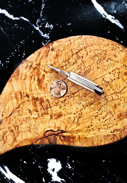 Damascus Steel Mini Pocket Knife Damascus Body Titan NickelX