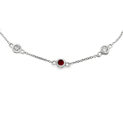 .25ct Ruby Diamond Bracelet 14KT White Gold