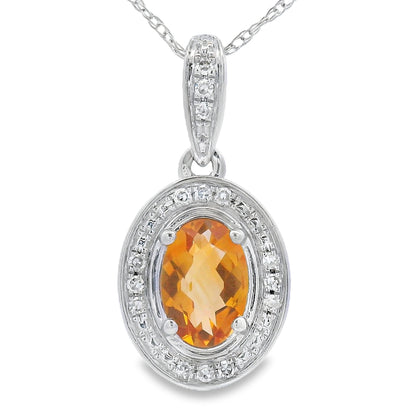 .48ct Citrine Diamond Fashion Pendants 10KT White Gold